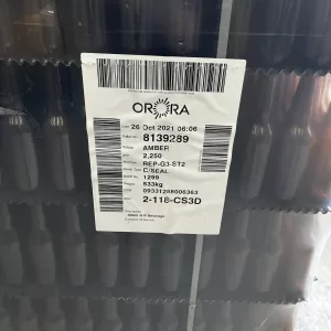 ORORA amber bottles code 2-118-CS3D (Unopened pallet)